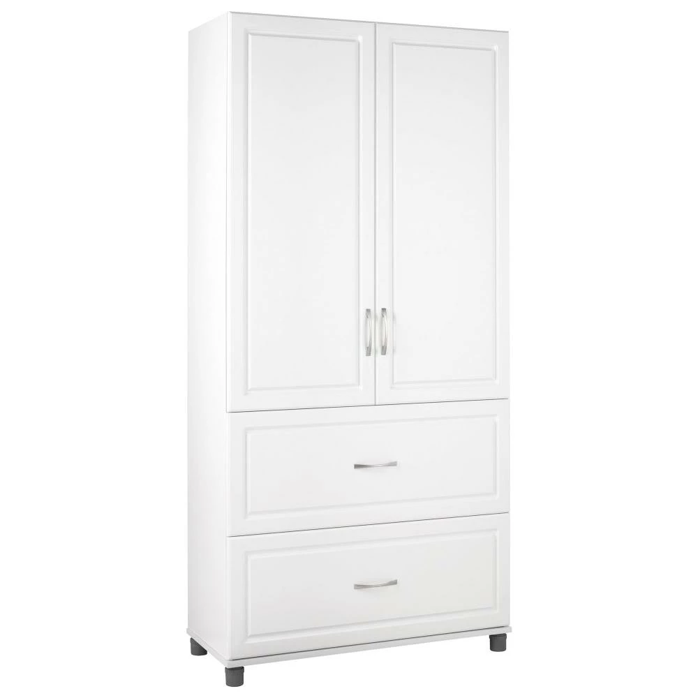 System Build Kendall 2-Door/2-Drawer Storage Cabinet - 15.38-in X 35.69-in X 74.31-in - White 2 System Build Kendall 2-Door/2-Drawer Storage Cabinet - 15.38-in X 35.69-in X 74.31-in - White - Image 2