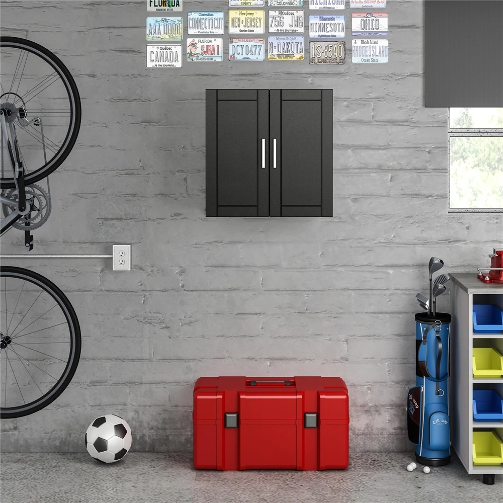 System Build Callahan Wall Cabinet - 12.44-in X 23.43-in X 23.68-in - Black 1 System Build Callahan Wall Cabinet - 12.44-in X 23.43-in X 23.68-in - Black