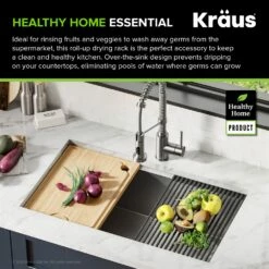 KRAUS Multipurpose Workstation Sink Roll-Up Dish Drying Rack In Red -Storage Furniture Sales 2024 330765001 AlternateImage4