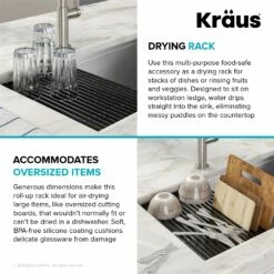 KRAUS Multipurpose Workstation Sink Roll-Up Dish Drying Rack In Yellow 12 KRAUS Multipurpose Workstation Sink Roll-Up Dish Drying Rack In Yellow -Storage Furniture Sales 2024 330765002 AlternateImage7