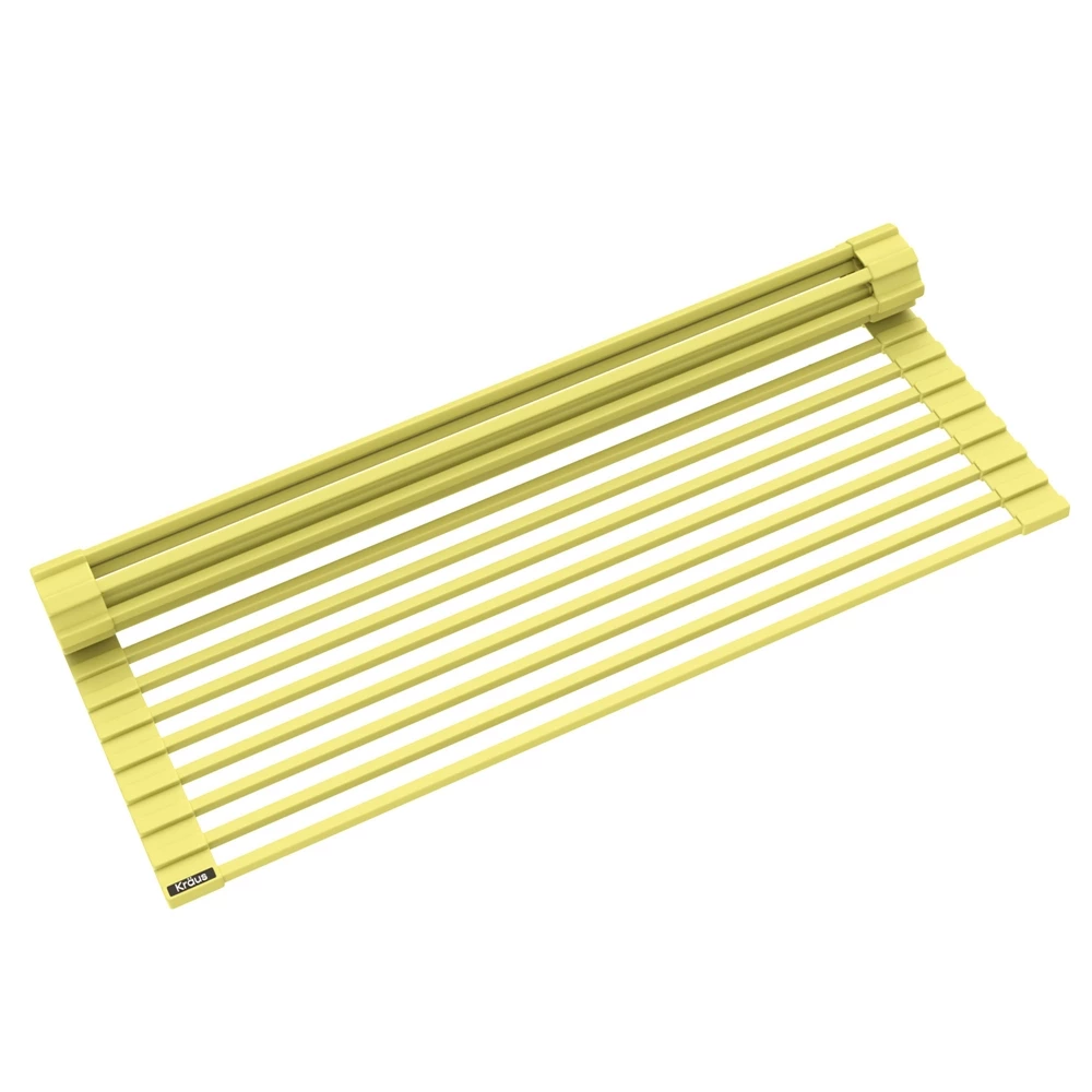 KRAUS Multipurpose Workstation Sink Roll-Up Dish Drying Rack In Yellow 2 KRAUS Multipurpose Workstation Sink Roll-Up Dish Drying Rack In Yellow - Image 2