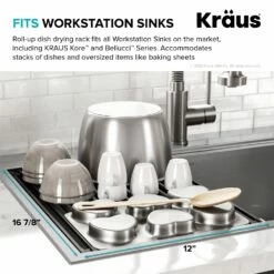 KRAUS Multipurpose Workstation Sink Roll-Up Dish Drying Rack In Green 17 KRAUS Multipurpose Workstation Sink Roll-Up Dish Drying Rack In Green -Storage Furniture Sales 2024 330765005 AlternateImage5