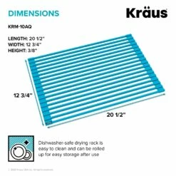 KRAUS Multipurpose Over-Sink Roll-Up Dish Drying Rack In Aqua -Storage Furniture Sales 2024 330765007 AlternateImage7