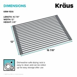 KRAUS Multipurpose Workstation Sink Roll-Up Dish Drying Rack In Dark Grey 17 KRAUS Multipurpose Workstation Sink Roll-Up Dish Drying Rack In Dark Grey -Storage Furniture Sales 2024 330765008 AlternateImage6