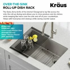 KRAUS Multipurpose Over-Sink Roll-Up Dish Drying Rack In Dark Blue -Storage Furniture Sales 2024 330765015 AlternateImage3