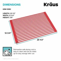 KRAUS Multipurpose Over-Sink Roll-Up Dish Drying Rack In Red -Storage Furniture Sales 2024 330765019 AlternateImage7