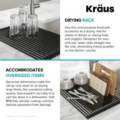KRAUS Multipurpose Over-Sink Roll-Up Dish Drying Rack In Dark Grey -Storage Furniture Sales 2024 330765023 AlternateImage8