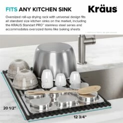 KRAUS Multipurpose Over-Sink Roll-Up Dish Drying Rack In Light Grey -Storage Furniture Sales 2024 330765029 AlternateImage5