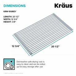KRAUS Multipurpose Over-Sink Roll-Up Dish Drying Rack In Light Grey -Storage Furniture Sales 2024 330765029 AlternateImage7
