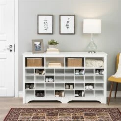 "Prepac Shoe Cubby Console - 60"" - White" -Storage Furniture Sales 2024 330769002 AlternateImage1