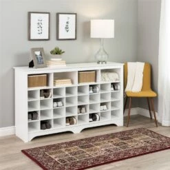 "Prepac Shoe Cubby Console - 60"" - White" -Storage Furniture Sales 2024 330769002 AlternateImage2