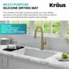 Kraus Self-Draining Silicone Drying Mat - Dark Grey
