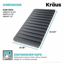 Kraus Self-Draining Silicone Drying Mat - Dark Grey -Storage Furniture Sales 2024 330769018 AlternateImage3