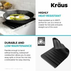 Kraus Self-Draining Silicone Drying Mat - Black -Storage Furniture Sales 2024 330769020 AlternateImage6