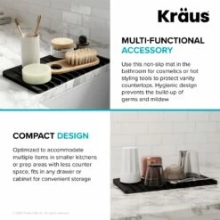 Kraus Self-Draining Silicone Drying Mat - Black -Storage Furniture Sales 2024 330769020 AlternateImage7