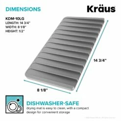 Kraus Self-Draining Silicone Drying Mat - Light Grey 13 Kraus Self-Draining Silicone Drying Mat - Light Grey -Storage Furniture Sales 2024 330769032 AlternateImage3