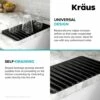 Kraus Self-Draining Silicone Drying Mat - Light Grey