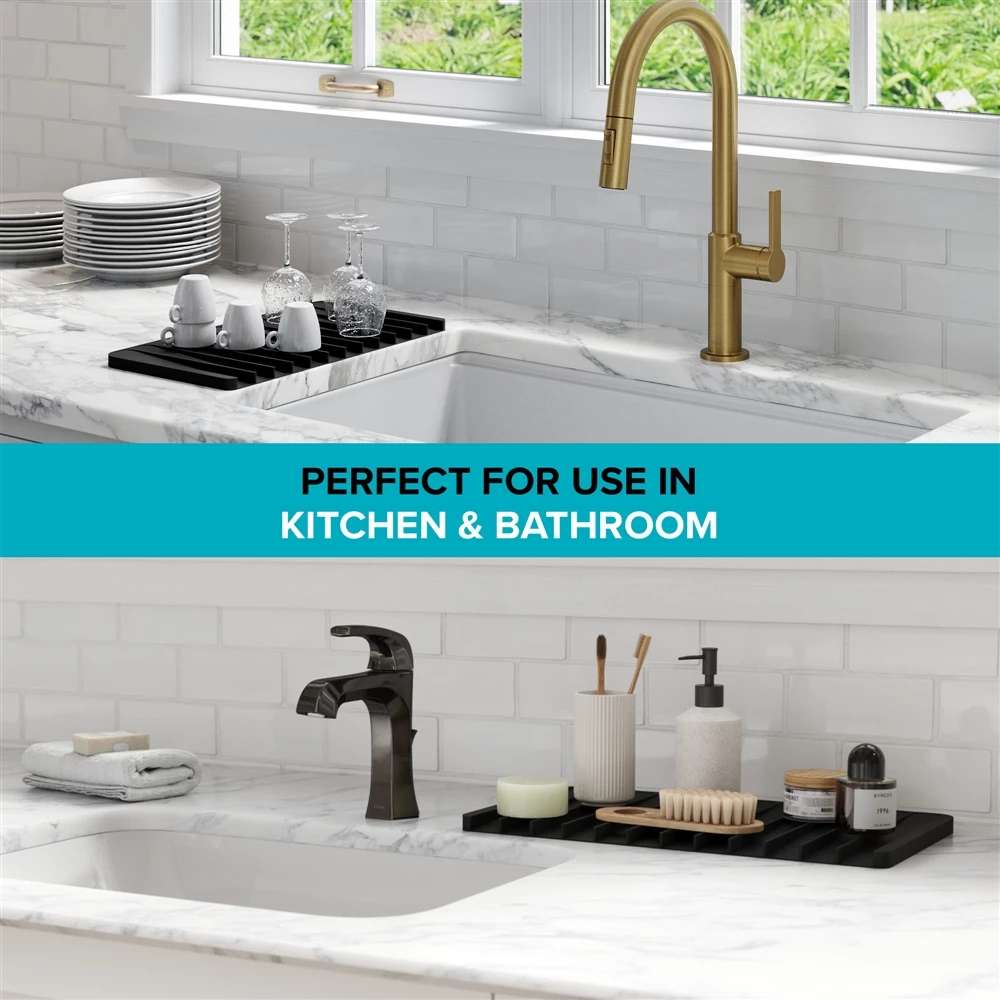 Kraus Self-Draining Silicone Drying Mat - Light Grey 6 Kraus Self-Draining Silicone Drying Mat - Light Grey - Image 6