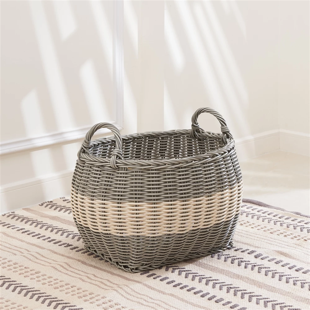 Vifah Hannah Storage And Laundry Basket - Oval - Resin - 17-in 6 Vifah Hannah Storage And Laundry Basket - Oval - Resin - 17-in - Image 6