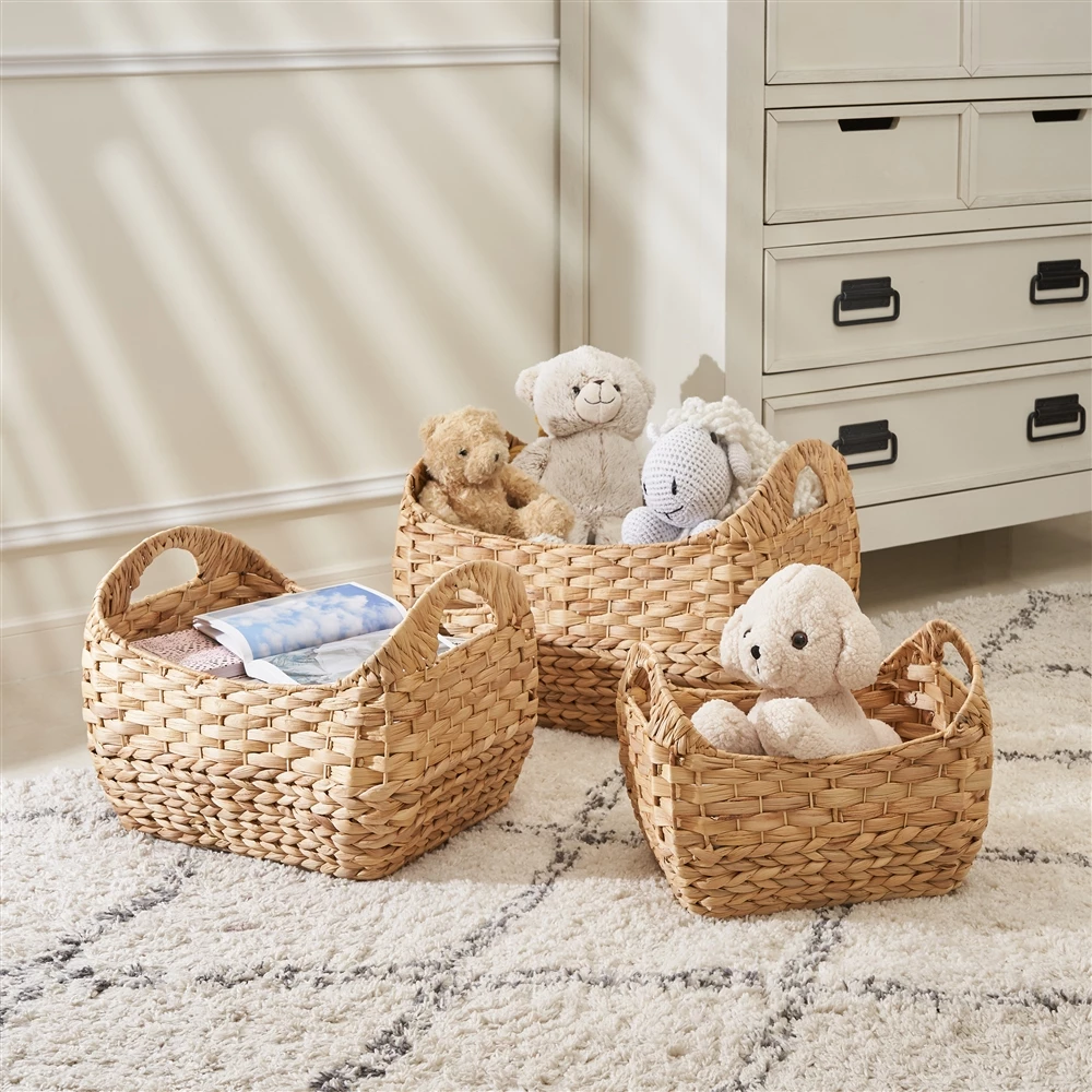 Vifah Amelia Stackable Grocery Basket - Rectangular - Water Hyacinth - Set Of 3 5 Vifah Amelia Stackable Grocery Basket - Rectangular - Water Hyacinth - Set Of 3 - Image 5