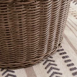 Vifah Mila Storage And Organizing Basket With Handles - Round - Resin - 19-in -Storage Furniture Sales 2024 330770126 AlternateImage3