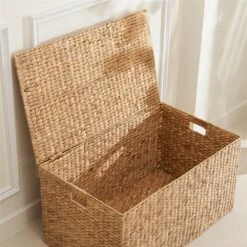 Vifah Ellie Lidded Laundry Basket - Rectangular - Water Hyacinth - 24-in -Storage Furniture Sales 2024 330770136 AlternateImage2
