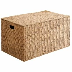 Vifah Ellie Lidded Laundry Basket - Rectangular - Water Hyacinth - 24-in -Storage Furniture Sales 2024 330770136 MainImage 001