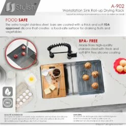 Stylish Over The Sink Metal Dish Rack And Drip Tray - 16.75-in X 13.25-in - Dark Grey -Storage Furniture Sales 2024 330781747 AlternateImage3