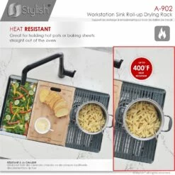 Stylish Over The Sink Metal Dish Rack And Drip Tray - 16.75-in X 13.25-in - Dark Grey -Storage Furniture Sales 2024 330781747 AlternateImage5