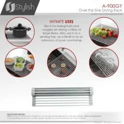 Stylish 20.5-in Grey Roll-Up Stainless Steel Drying Rack -Storage Furniture Sales 2024 330781749 AlternateImage6