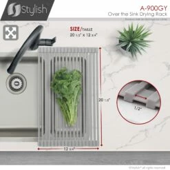 Stylish 20.5-in Grey Roll-Up Stainless Steel Drying Rack -Storage Furniture Sales 2024 330781749 AlternateImage8