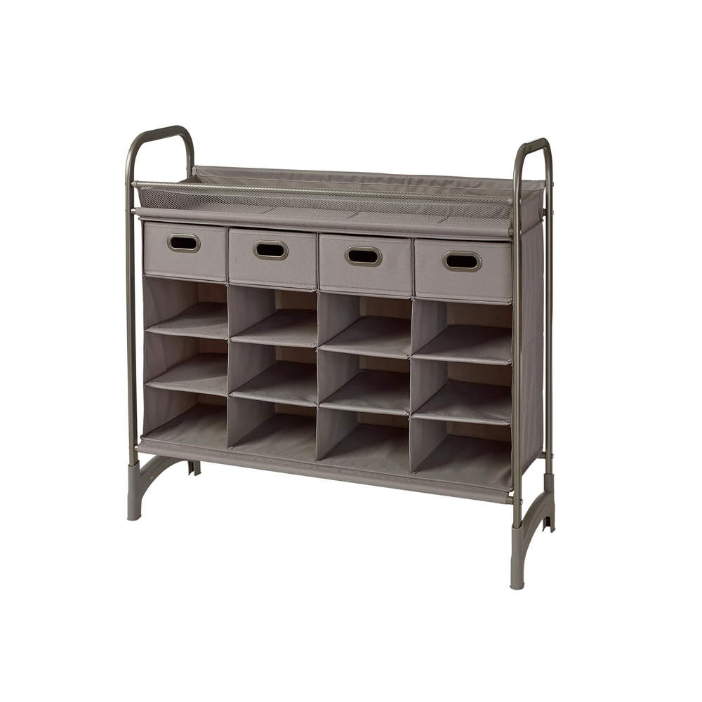 Neatfreak 14-Pair Brushed Nickel Fabric Shoe Organizer 2 Neatfreak 14-Pair Brushed Nickel Fabric Shoe Organizer - Image 2