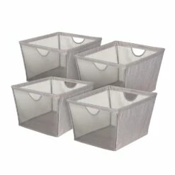 Neatfreak 4-Pack 13.98-in X 10-in X 15.98-in Large Fabric Storage Bin With Mesh Front