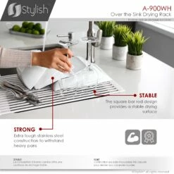 Stylish 20.5-in White Roll-Up Stainless Steel Drying Rack