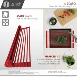 Stylish 20.5-in Red Roll-Up Stainless Steel Drying Rack -Storage Furniture Sales 2024 330820372 AlternateImage2
