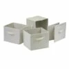 Winsome Wood 4-pack Capri Foldable Beige Fabric Basket