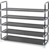 Songmics 25 Pair Black Metal Shoe Rack