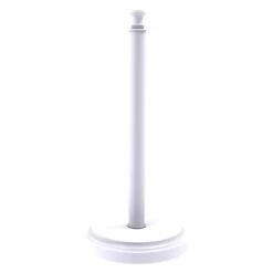 Allied Brass Metal Freestanding Matte White Paper Towel Holder
