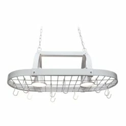 Home Collection 19.25-in X 35.5-in White Lighted Pot Rack -Storage Furniture Sales 2024 330875742 AlternateImage2