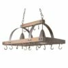 Home Collection 19.75-in X 36.25-in Brushed Nickel Lighted Pot Rack