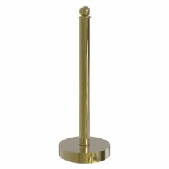 Allied Brass Metal Freestanding Unlacquered Brass Paper Towel Holder