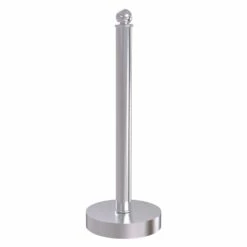 Allied Brass Metal Freestanding Satin Chrome Paper Towel Holder