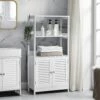 VASAGLE 11.5-in White Wood Composite Freestanding Storage Cabinet