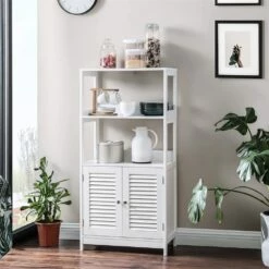 VASAGLE 11.5-in White Wood Composite Freestanding Storage Cabinet -Storage Furniture Sales 2024 330912827 AlternateImage2