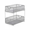 Mind Reader 8.25-in W X 12.25-in H X 12.38-in D Silver Metal Mesh Storage With Slide-Out Drawers