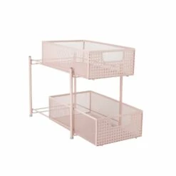 Mind Reader 9-in W X 10.5-in H X 14-in D Pink Metal Mesh Storage With Slide-Out Drawers -Storage Furniture Sales 2024 330917993 AlternateImage3