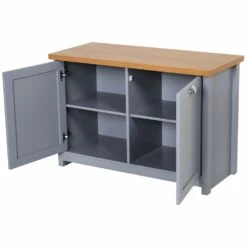 HomCom 35 1/4-in Grey Wood Industrial Shoe Cabinet With Doors