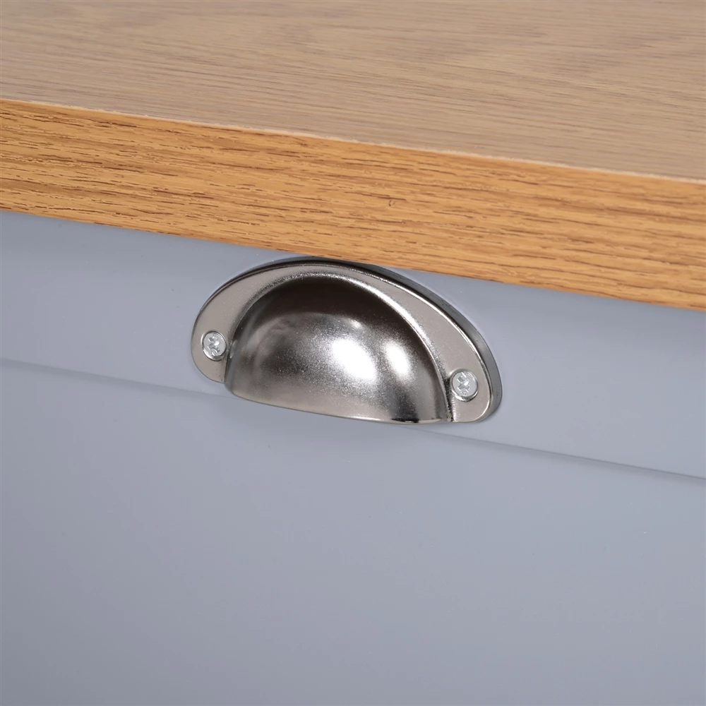 HomCom 35 1/4-in Grey Wood Industrial Shoe Cabinet With Doors 3 HomCom 35 1/4-in Grey Wood Industrial Shoe Cabinet With Doors - Image 3