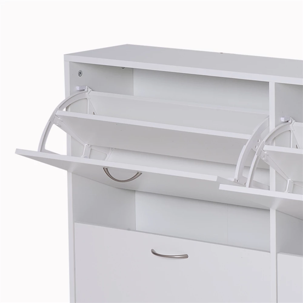 HomCom White Wood Compact Shoe Cabinet With Tilt-Out Drawers 5 HomCom White Wood Compact Shoe Cabinet With Tilt-Out Drawers - Image 5