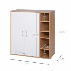 HomCom White Wood Contemporary Shoe Cabinet With Compartments 9 HomCom White Wood Contemporary Shoe Cabinet With Compartments -Storage Furniture Sales 2024 330932563 AlternateImage2